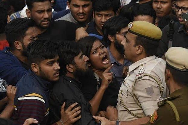Protesting JNU students.