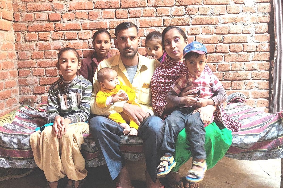 Susheel, his wife Wajida and their children at their house in Shamli on 29 November. (Swati Goel Sharma/Swarajya Magazine)