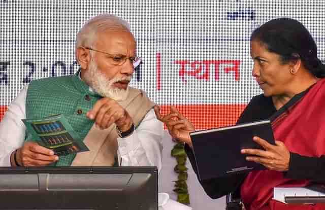 Prime Minister Narendra Modi with Finance Minister Nirmala Sitharaman.