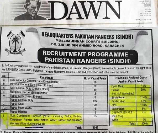 Controversial advertisement by Pakistan Rangers (Pic via Twitter)