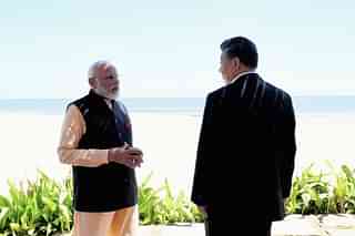 Prime Minister Narendra Modi with China’s President Xi Jinping in Chennai. (@NarendraModi/Twitter)