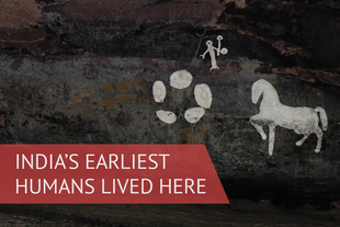 We are at the Bhimbetka rock shelters in Madhya Pradesh -- and the experience of being here is surreal.