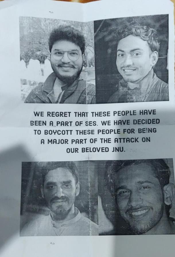 Top left picture is of Manish Jangid who was severely injured in an attack on the Periyar Hostel on 5 January.