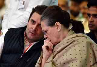 Congress president Sonia Gandhi with her son Rahul Gandhi. (Mohd Zakir/Hindustan Times via Getty Images)