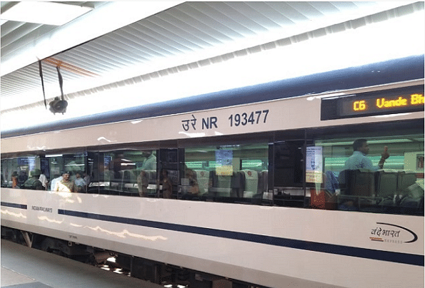 Vande Bharat Express between New Delhi and Varanasi.&nbsp;