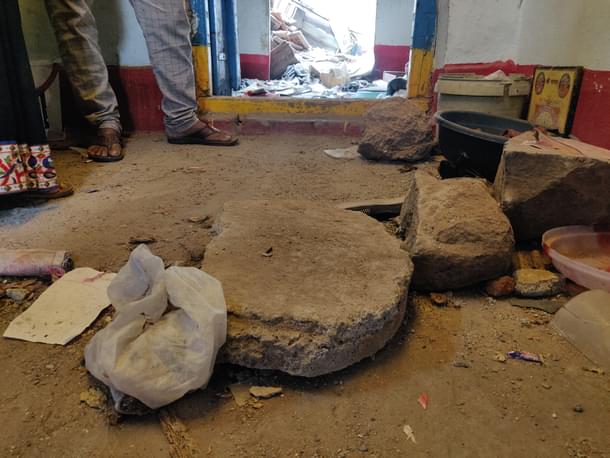 The stones that were thrown in Raju and Pushpa’s house 