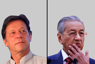 Pakistan Prime Minister Imran Khan and Malaysian Prime Minister Mahathir Mohamad