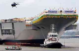 Representative Image/INS Vikrant as it leaves the Cochin Shipyard (Manjunath Kiran/AFP/Getty Images)