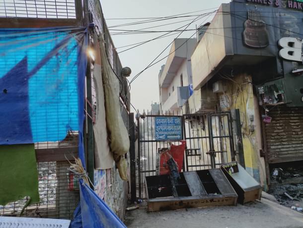 The lane just left to to the drain