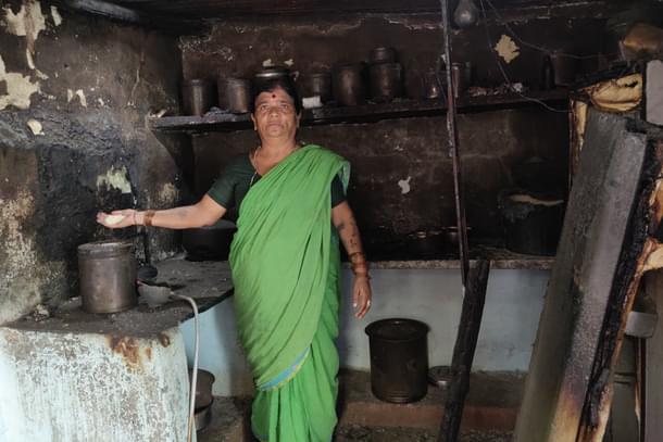 Radhabai in her house that was completely gutted on the night of 12 January 