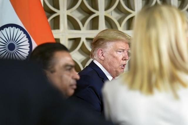 US President Donald Trump speaks during an interaction with business leaders