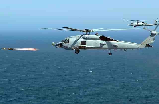 An MH-60R Seahawk of the US Navy firing a live Hellfire missile. (US Navy/Wikipedia)
