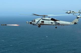 An MH-60R Seahawk of the US Navy firing a live Hellfire missile. (US Navy/Wikipedia)