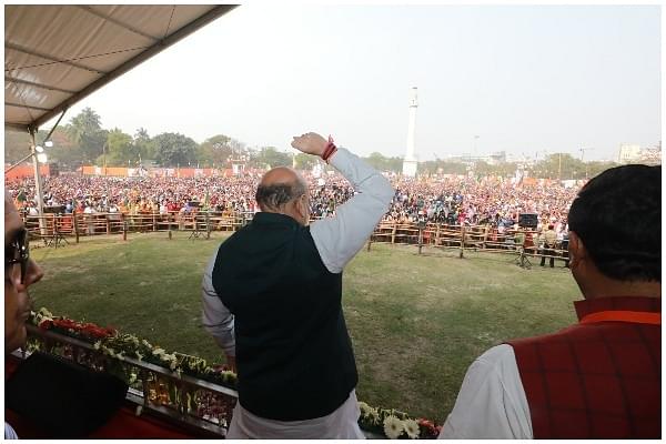 Union Home Minister Amit Shah at a rally in Kolkata on Sunday, 1 March (Twitter/@AmitShah)