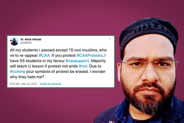 Dr Abrar Ahmad and his controversial tweet. 