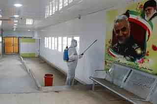 Sanitation in progress at an Iranian building - Representative Image (Pic via Twitter)
