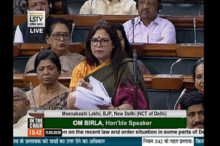 Meenakshi Lekhi in Lok Sabha (Screengrab via ANI)