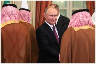 Russia President Vladimir Putin before a meeting with Crown Prince and Defence Minister of Saudi Arabia Mohammad bin Salman Al Saud. (Kremlin)&nbsp;