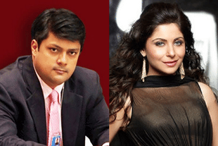BJP MP Dushyant Singh - left, Kanika Kapoor - right 