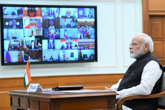 PM Modi participating in the G20 virtual summit (PMO)&nbsp;
