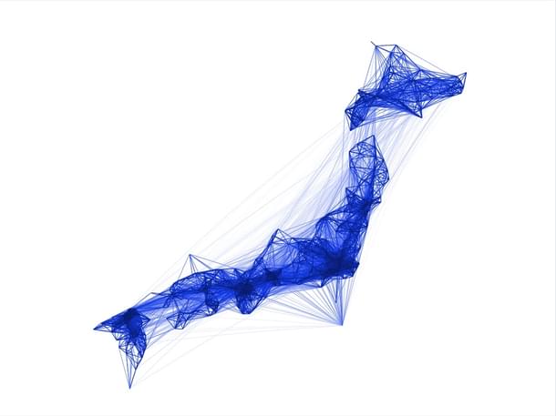 A sample co-location map for Japan made available under the Facebook ‘data for good’ programme. 