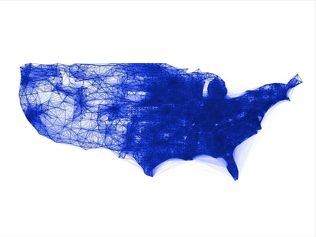 A sample co-location map for the United States made available under the Facebook ‘data for good’ programme.