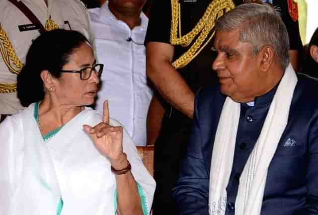 Mamata Banerjee with Bengal Governor Jagdeep Dhankar.