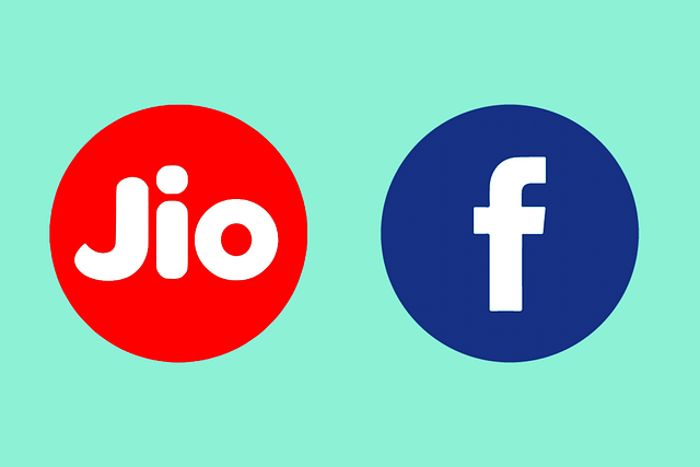 Logos of Jio and Facebook