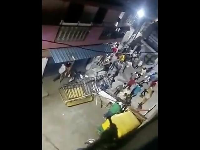 A still from a video of the incident at Padarayanapura (Pic via Twitter)
