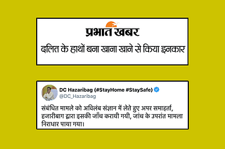 The <i>Prabhat Khabar</i> headline and the deputy commissioner’s tweet.
