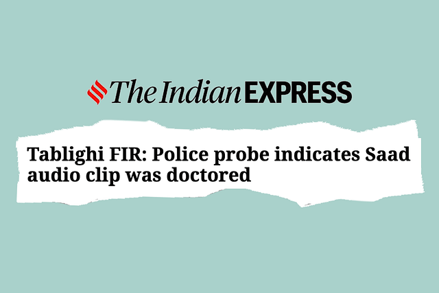 Headline of the Indian Express report&nbsp;