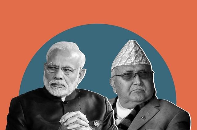 Prime Minister Narendra Modi with his Napalese counterpart K P Sharma Oli.