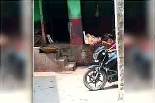 A view of an illegal meat unit in a residential colony in West Champaran, Bihar. (Picture shared by a resident)&nbsp;