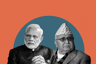 Prime Minister Narendra Modi (left) and Napalese PM KP Sharma Oli (right).