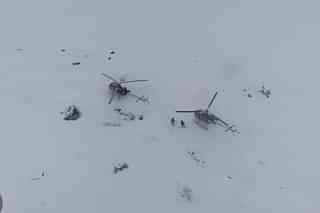 Stranded IAF Crew were rescued from icy heights of Sikkim (Pic Via Twitter)