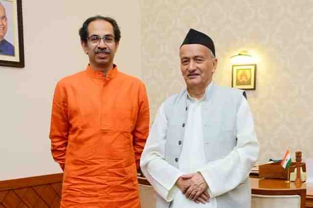 Maharashtra Governor Bhagat Singh Koshyari with Chief Minister Uddhav Thackeray.