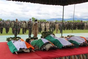 Mortal remains of Handwara martyrs (Picture via Twitter)