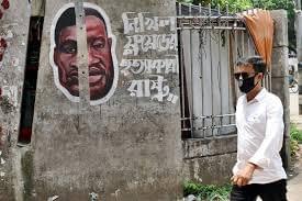 An image depicting George Floyd and Nikhil Talukdar, victims of systemic brutality.