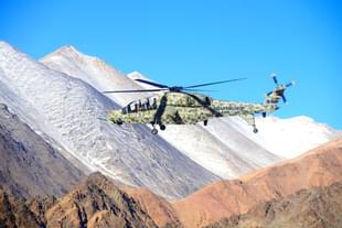 A light combat helicopter during high-altitude trials. 