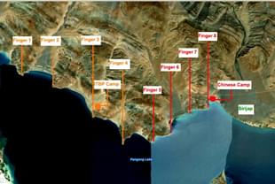 Fingers on the northern bank of Pangong Lake. (Swarajya Magazine)