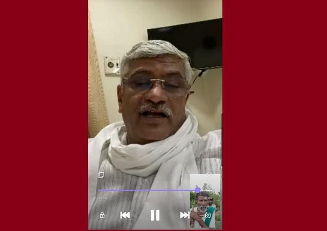 Union Jal Shakti Minister Gajendra Singh Shekhawat in a video call with Kaamegowda