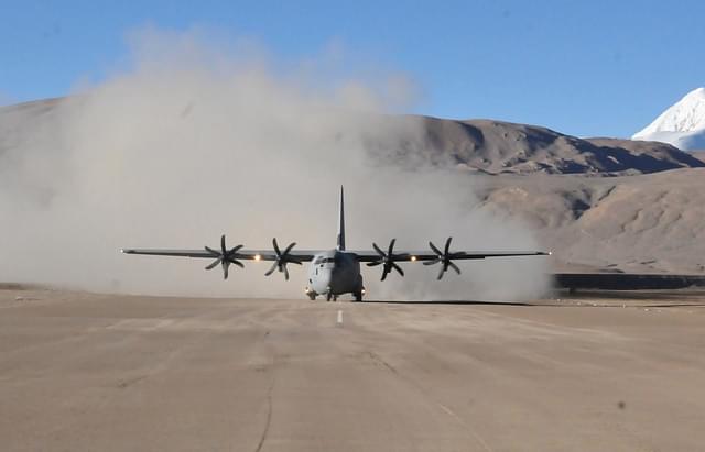 C-130aircraft landing at Daulat Beg Oldie in 2013.&nbsp;