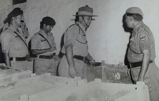 Lieutenant Colonel Dhan Singh Thapa, third from the left
