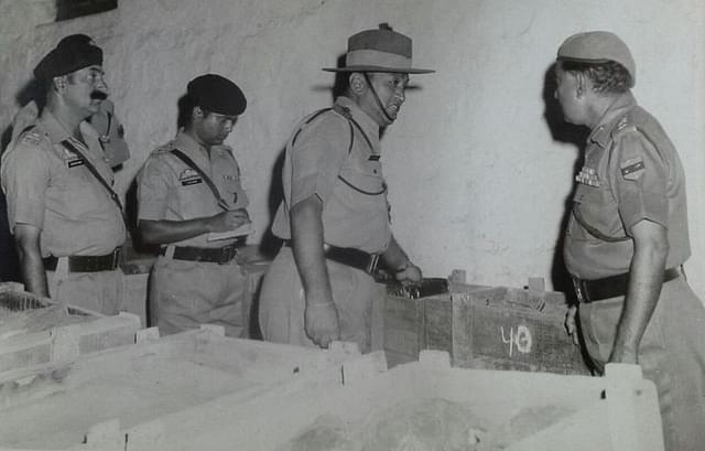 Lieutenant Colonel Dhan Singh Thapa, third from the left