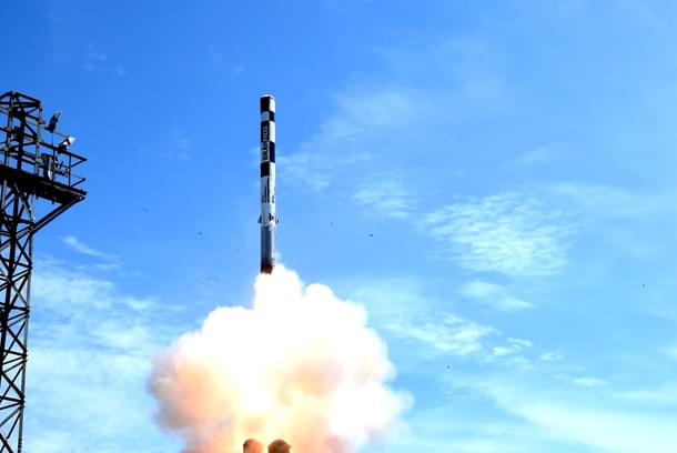 BrahMos missile being test-fired. 