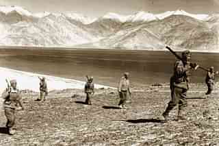 Indian soldiers on patrol on the bank of the Pangong Lake during the 1962 Chinese invasion of India. (SCMP)