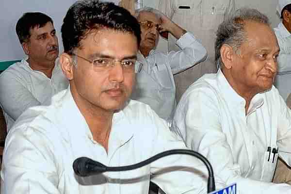 Sachin Pilot With Rajasthan CM Ashok Gehlot (Doordarshan)