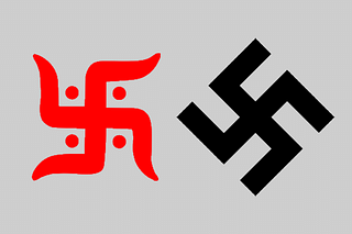 Left-Swastika, Right-Hitler's Hakenkreuz