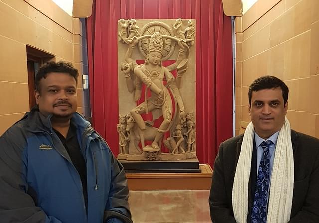 Vijay Kumar of India Pride Project and Rahul Nagare in front of the Natesa in London in feb 2020