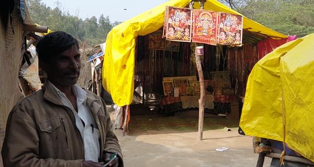 A community temple at a refugee camp in northeast Delhi